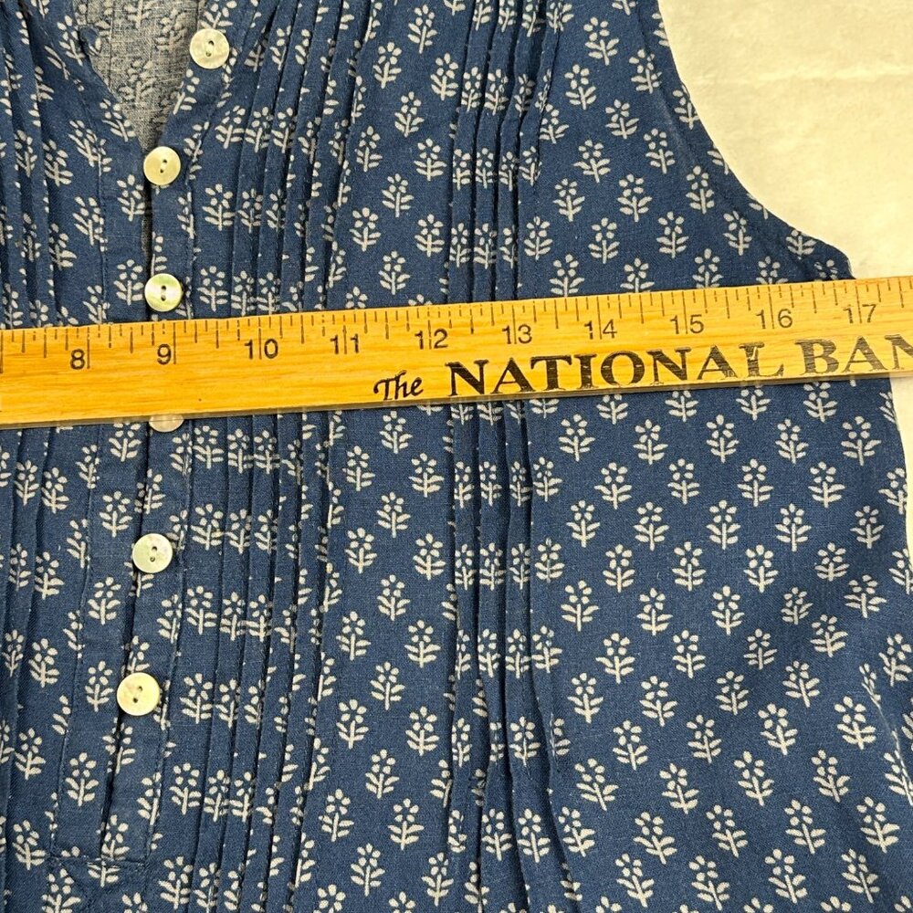 Faherty Womens Isha Basketweave Linen Dress Gobi Floral Size XS Comfy Summer - Picture 6 of 13